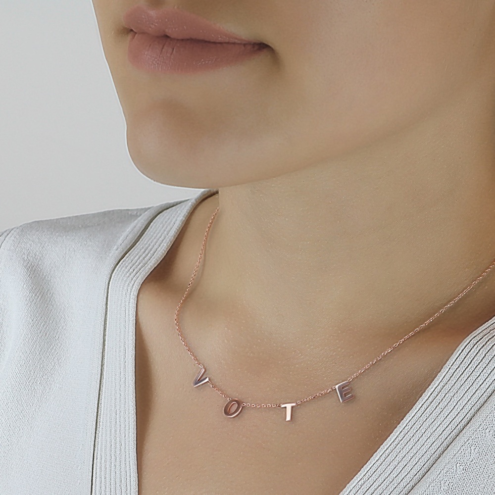 Vote Necklace - Initial Necklace - Picture 3 of 3